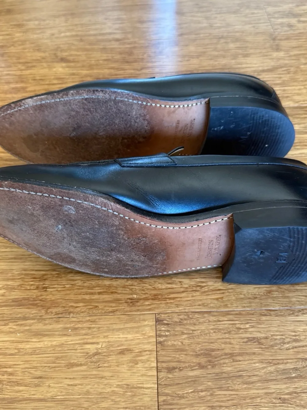 Johnston & Murphy Men’s Black Leather Penny Loafers size 12 men’s